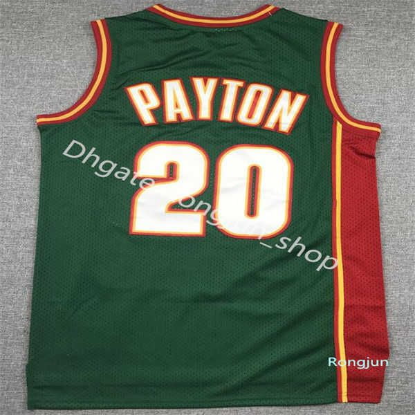 NBA_ Men Basketball Shawn Kemp Jersey Gary Payton Kevin Durant Ray Allen Stitched Green Yellow White Red Home Away Breathable Wholesale''nba''jersey