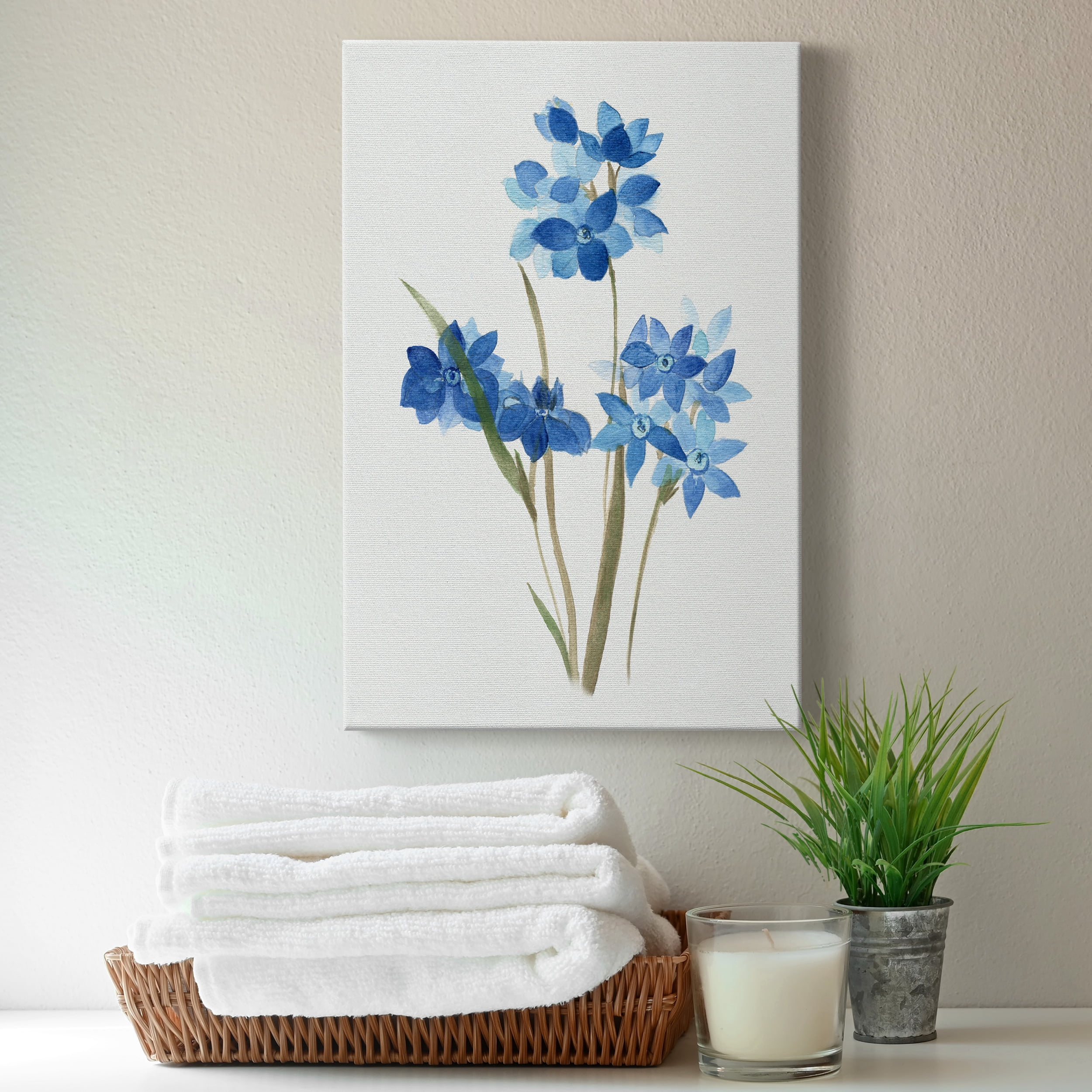 Blue Blossom Botanical I Premium Gallery Wrapped Canvas - Ready to Hang - 12 x 18