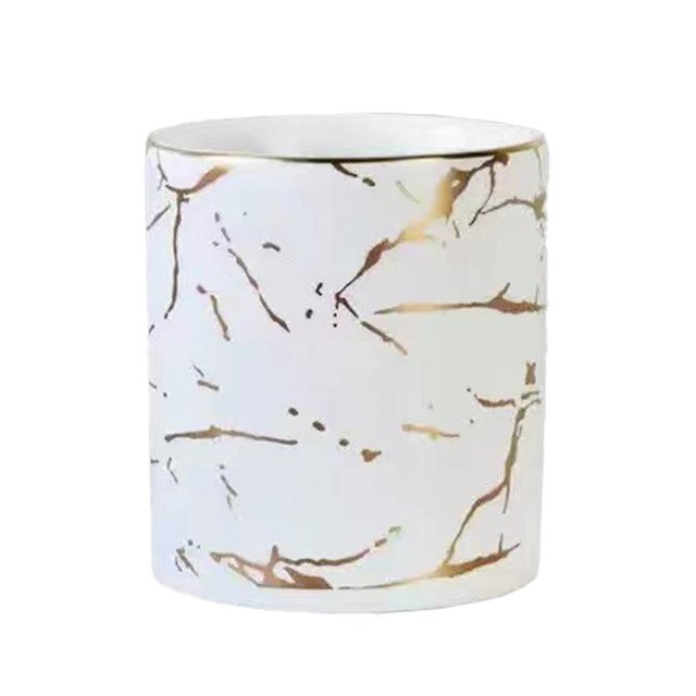 Soporte para bolígrafo/maquillaje, soporte para escritorio, taza para lápices con patrón de mármol para niñas y niños