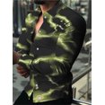thumbnail image 1 of Camisa para hombre de gran venta, estampado 3D de relámpagos morados y rojos, ropa de calle de manga larga con botones, diseño de moda informal, 1 of 6