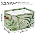 thumbnail image 4 of Square Storage Basket 14.2*10.2*8.3 Inch One Sizex1 Shelf Basket Open Home Storage Bins Bedroom Storage Basket Closet Storage Stylish Decor Green Bamboo Leaves, 4 of 9