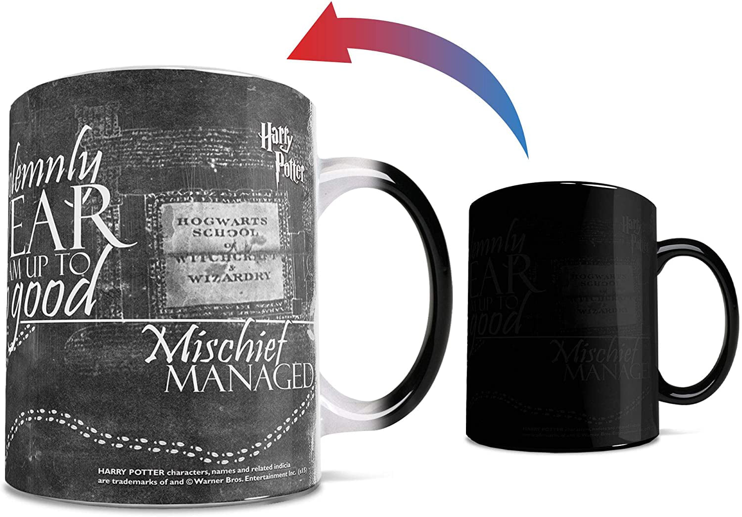 Harry Potter Managed Heat Transforming Coffee Mug I Solemnly Swear marauders map 