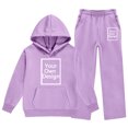 thumbnail image 5 of LvhaoGJOB Big Kids Boys Sweatshirt and Pants Outfit Set, Purple - fleece fabric, ready for print, 5 of 7