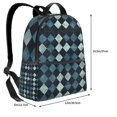 thumbnail image 3 of Lightweight Backpack With Adjustable Shoulder Strap Empty Bag Upright 12×14.5in For Weekend Holiday Travel Hiking Darkslateblue Houndstooth Vintage Texture Hand-Drawn Sketch_1, 3 of 5