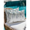 thumbnail image 4 of Outdoor Pillows Waterproof, Blue Eucalyptus Leaves Bedding Throw Pillows with Insert for Couch Sofa Bed, Rustic Floral Summer Retro Botanical 12x20 Inch Pillowcases Decorative Patio Pillow Set of 1, 4 of 8