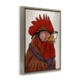 thumbnail image 3 of Stupell Industries Trendy Rooster with Tie Animals Painting Brown Floater Framed Canvas Art Print Wall Art, 25 x 31, 3 of 9