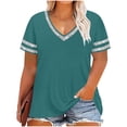 thumbnail image 2 of Bixock Women Plus Size Maternity Tops V Neck Short Sleeve Loose Pregnancy Blouse Casual Maternity Shirt Pregnant Top Summer Maternity Clothes, 2 of 6