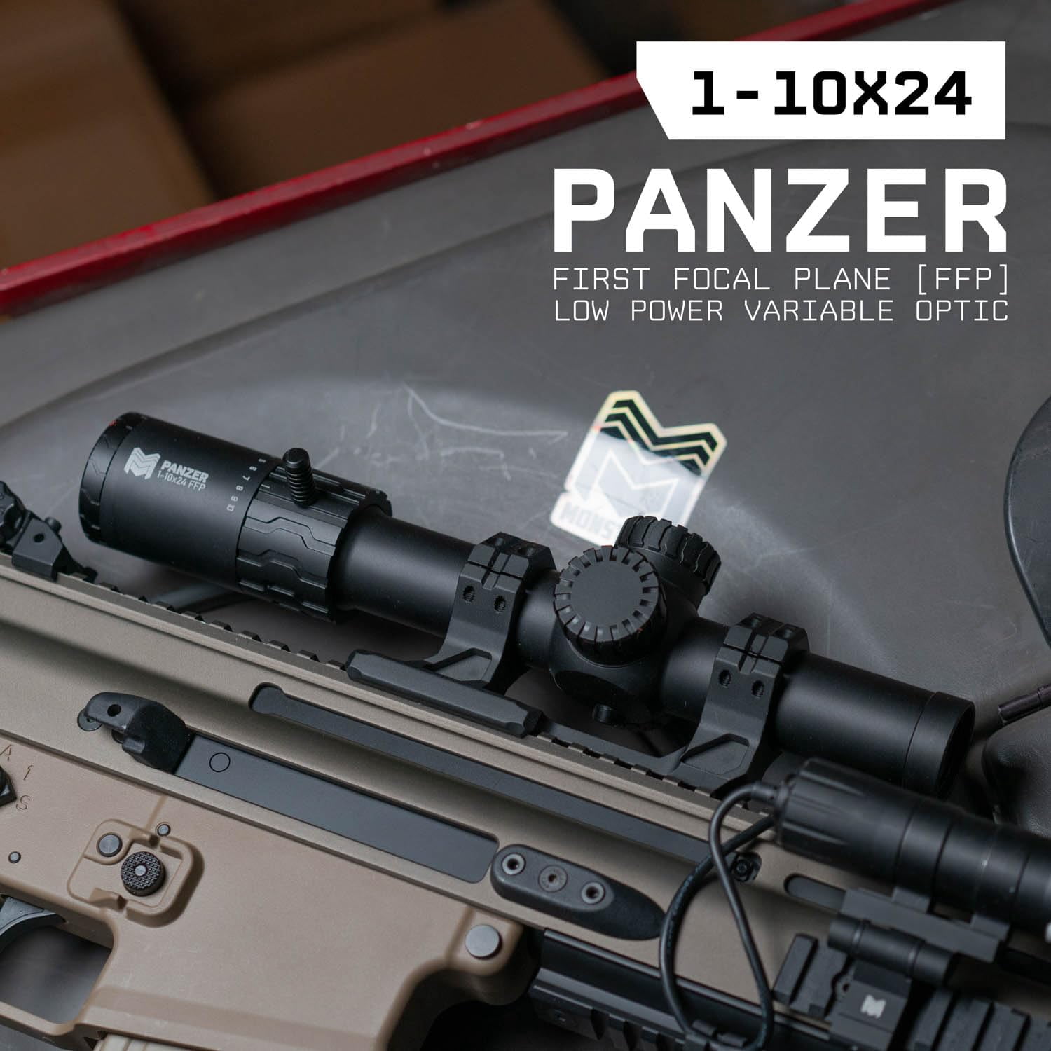 Monstrum Panzer 1-10x24 First Focal Plane FFP LPVO Scope | CM3 Reticle
