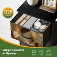 thumbnail image 5 of 4 Drawer Vertical Storage Dresser Elegant 3d effect featuring golden curves geometric shapes with Wood Top Fabric Pull Drawers, 5 of 8