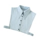 thumbnail image 5 of Cuello falso desmontable elegante traje profesional mitad superior mitad camisa blusa Azul claro, 5 of 9