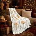 thumbnail image 3 of Cute Pomeranian Pumpkin Botanical Art Autumn, Playful Pet Portrait Pattern, Warm Flannel Blanket for Living Room and Bedroom, Dog Lovers Thanksgiving Gift, Pet Lover Home Decor, 3 of 9