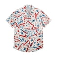 thumbnail image 5 of Youpwaven Men's 250th Anniversary USA Graphic Shirt, Artistic Star and Stripe Print Button Up, Casual Short Sleeve Independence Day BBQ & Party Top, 5 of 6