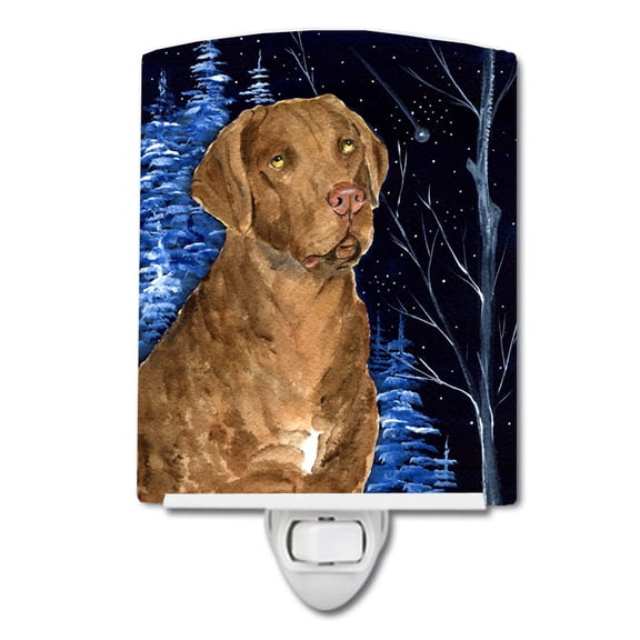 Starry Night Chesapeake Bay Retriever Ceramic Night Light
