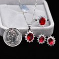 thumbnail image 6 of Uloveido Red Cubic Zirconia Wedding Jewelry Set Necklace Earrings and Promise Ring Size 6 for Women Graduation T466, 6 of 6