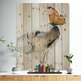 thumbnail image 2 of Designart 'Golden Retriever Dog with Butterfly ' Animal Print on Natural Pine Wood, 2 of 3