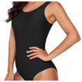 thumbnail image 1 of Traje de baño conservador con espalda cruzada, bikini sexy de color sólido, traje de baño de talla grande para mujer, 1 of 6