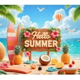 thumbnail image 3 of Colorful Design Summer Banner Tropical Vibes Beach Theme Hello Summer for Outdoor Party Beach Vacation Summer Event, 3 of 7