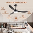 thumbnail image 6 of RGB Ceiling Fans with Lights 52 Inch, Quiet DC Motor LED Ceiling Fans with Remote for Bedroom, Living Room, Kitchen, 3CCT, 6 Speeds, Reversible, Dimmable, Timer, Memory, Black, 6 of 9