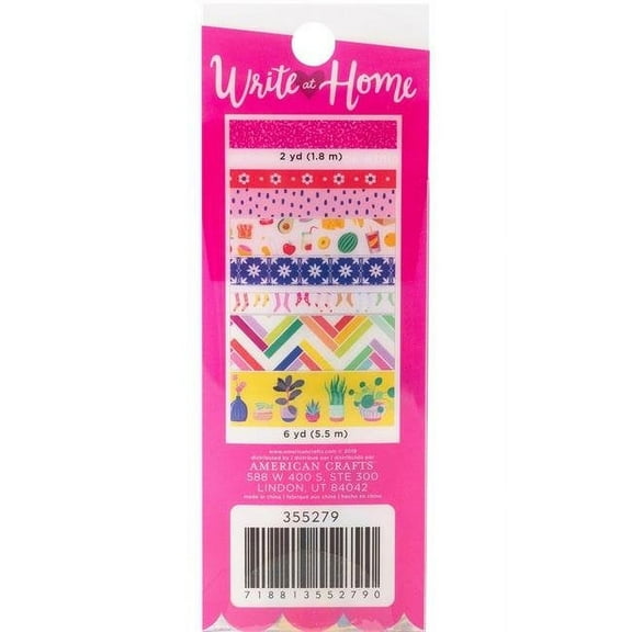 American Crafts DM355279 8 Rolls -Write At Home Washi