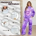 thumbnail image 6 of Yuyamidu Women's Tracksuits 2 Piece Outfits Matching Lounge Sets Loungewear Purple Tie-dye Drawstring Sweatshirt Wide Leg Sweatpants Sweatsuit for Yoga Golf Running Tops Bottoms Set Soft Comfy, 6 of 7