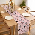 thumbnail image 3 of Pink Halloween Table Runner - 108 Inch Long, Kitchen Dining Table Runner Dresser Scarves, Cat Bat Ghost Pumpkins Farmhouse Decor for Coffee Tables Wedding Party Banquet, 3 of 8