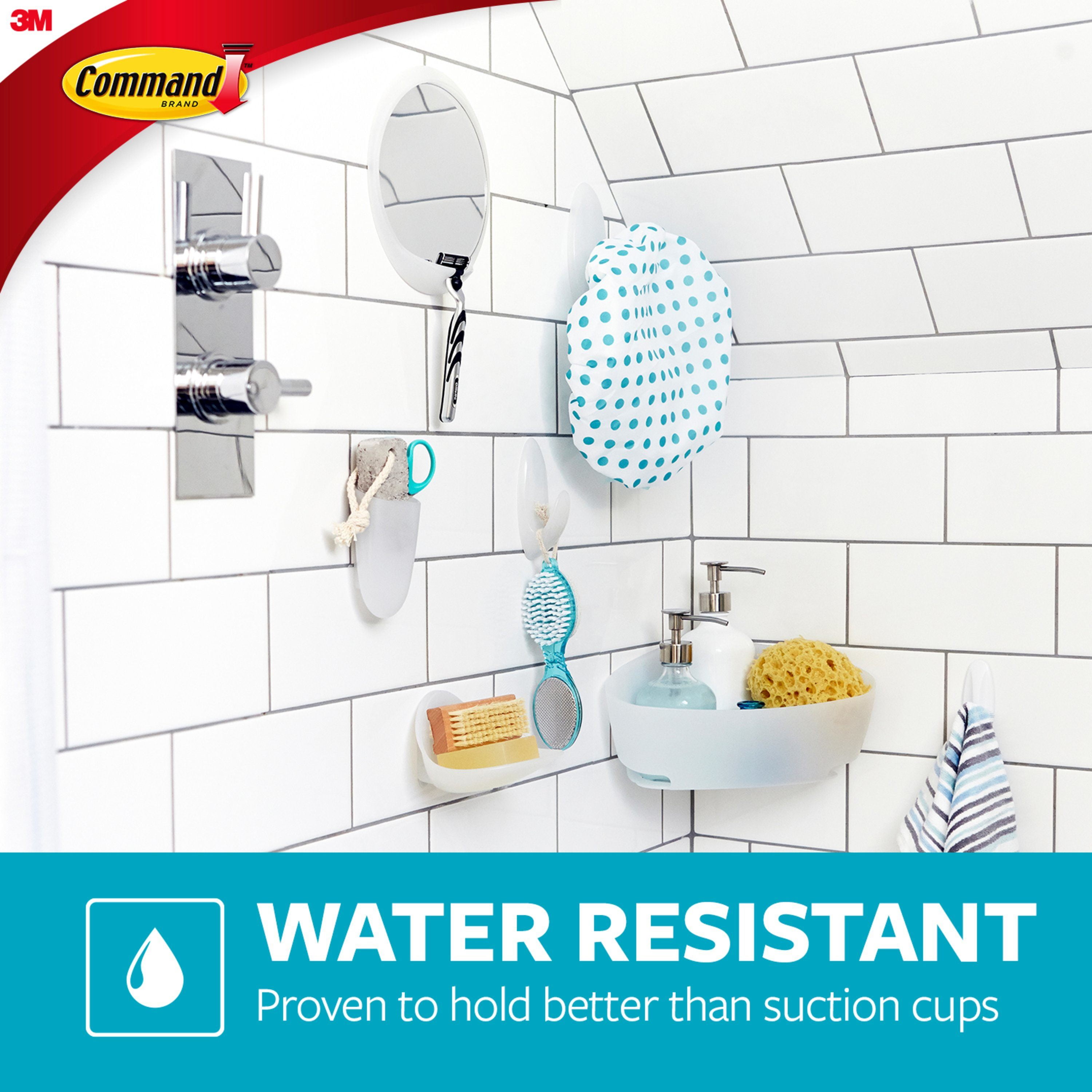 Command Shower Caddy Frosted Large 1 4 Mounting Bases Strips Pack