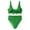 Green, variant on High Waisted Bikini Set for Women Tie Front Ribbed 2 Piece Bathing Suit V Neck Tummy Control Beach Swimwear Size M