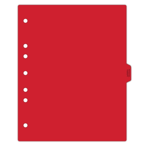 Carstens - Heavy Duty Physical Therapy Plastic Ring Binder Dividers, Side Tab, 1/9 Cut, Tab 5 Position, US Letter, Pack of 10, (8250-09) - Ideal Medical Chart Dividers for 3 Ring Binders