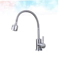thumbnail image 3 of BESTYASH Rotatable Single Hole Single Handle Kitchen Faucet Silver 1Set, 3 of 8