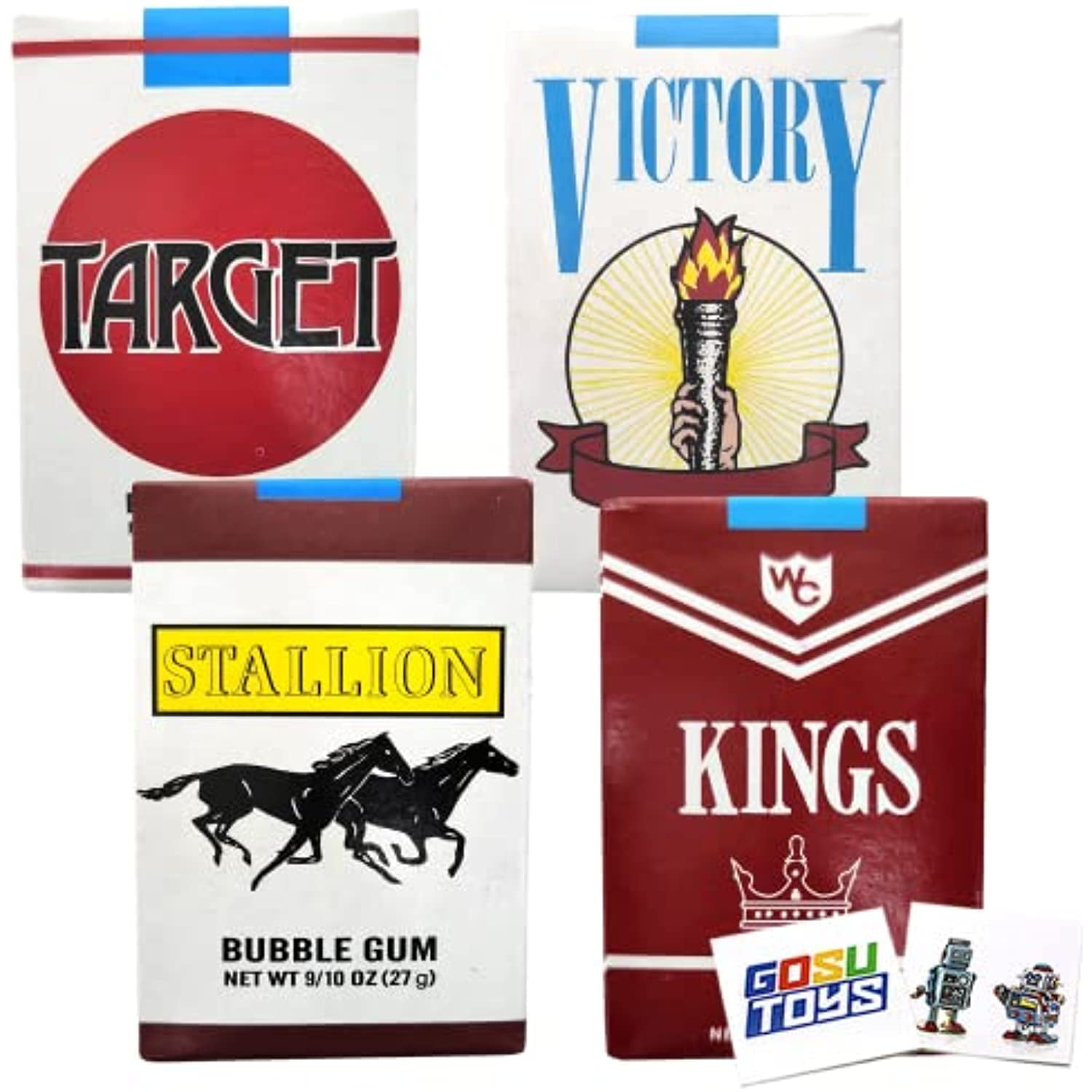 Bubblegum Candy Cigarettes 4 Pack With 2 Gosutoys Stickers Walmart Com