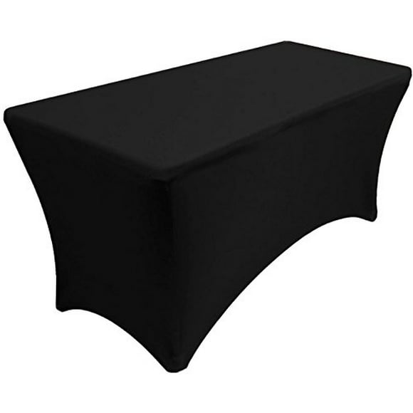 Banquet Tables Pro Black 30 Inch Wide x 48 inch Long, 4 Foot Stretch Spandex Tablecover