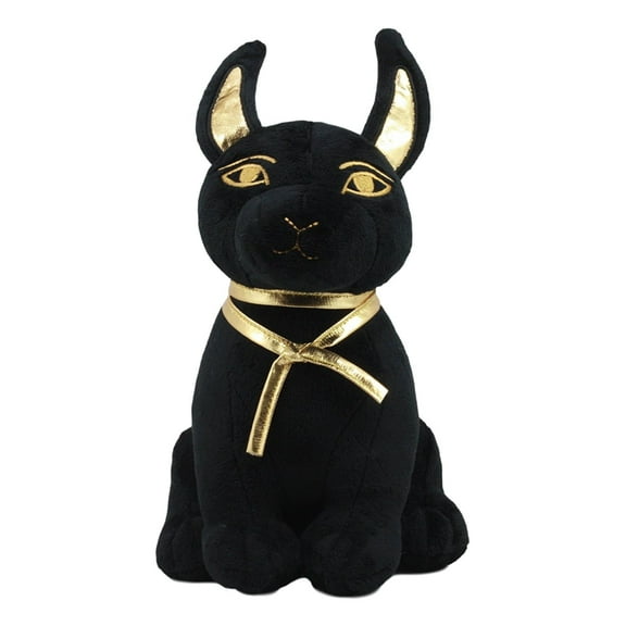 Ebros Classical Gods Of Egypt Guardian Anubis Or Bastet Plush Toy Stuffed Doll Medium Sized 9"-10" Tall Collectible (Anubis Jackal)