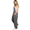 thumbnail image 2 of Revolt Plus Size Women's Juniors Baggy Straight Leg Overalls (16, Dark Gray), 2 of 3