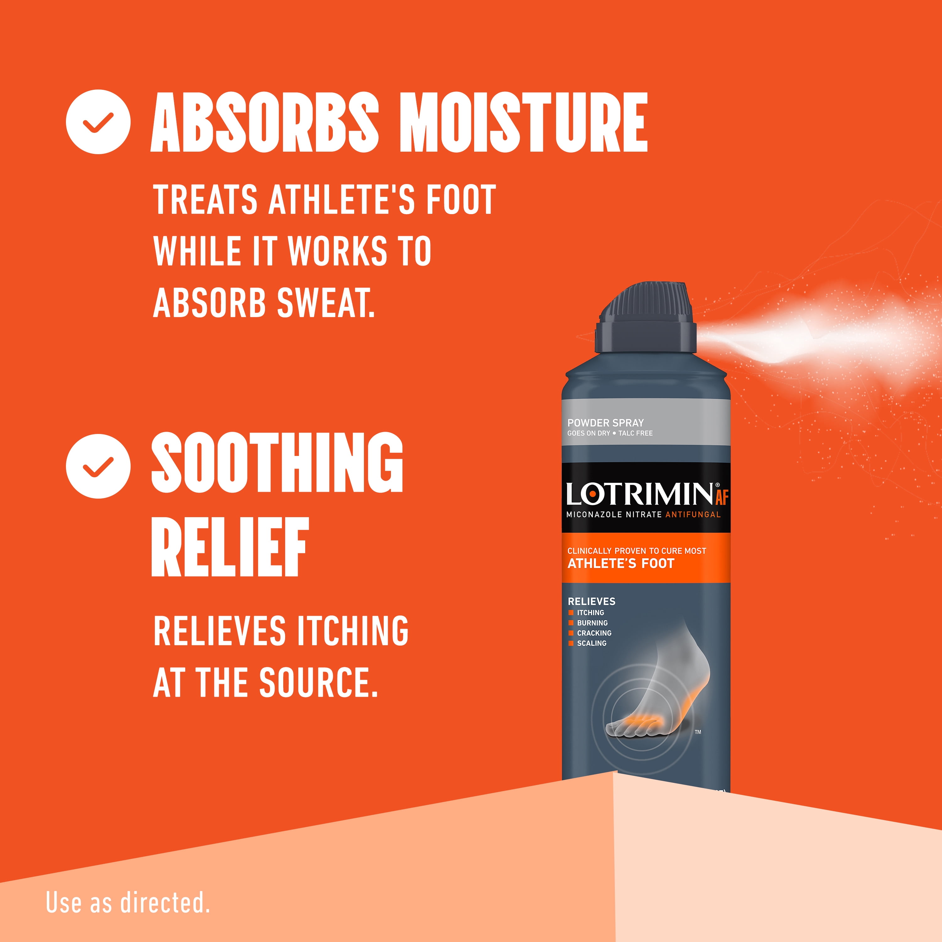 (3 pack) Lotrimin AF Athlete's Foot Powder Spray, Miconazole Nitrate 2%, Clinically Proven Effective Antifungal Treatment of Most AF, Jock Itch and Ringworm, 4.6 Ounces (133 Grams) Spray Can