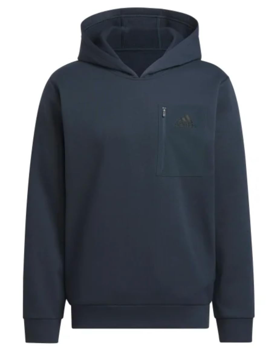 adidas Men�s Regular Fit Kangaroo Pockets Hoodie - Blue (Aurink), X-Large