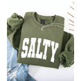 thumbnail image 3 of Salty Sweatshirt for Women, Teens & Girls Distressed Summer Beach Pullover Sweater Army Green Sweatshirt Adult X-Large, 3 of 7