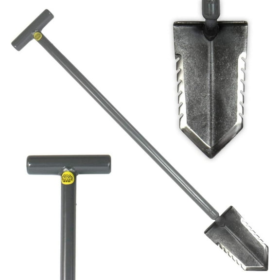 Lesche T- Handle 36" Heavy Duty Metal Detector Shovel Double Serrated Blade