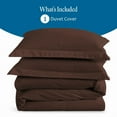 thumbnail image 4 of 500 TC 100% Egyptian Cotton Premium Duvet Cover Zipper Closur Ultra Soft Durable and Fade Resistant Color ChocolateStripe size Queen, 4 of 5