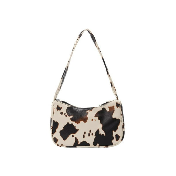 WDOplteas Bolso Mano Con Lunares Vaca para Mujer Bolso Pequeño Hombro para Axilas (beige)