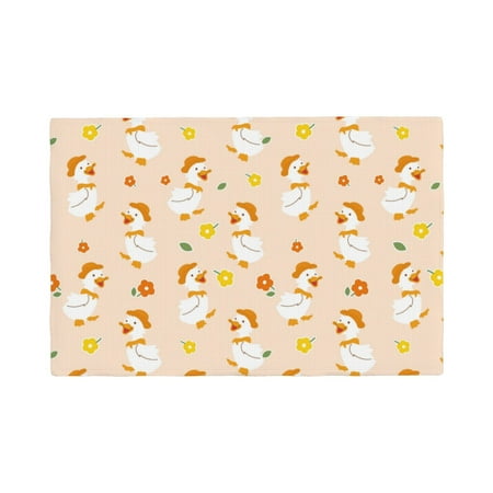 

Placemats Set of 4 Cute Duck And Flower Place mats for Dining Table Indoor/Outdoor Cute Heat Resistant Washable Table Mats(18 x 12 )