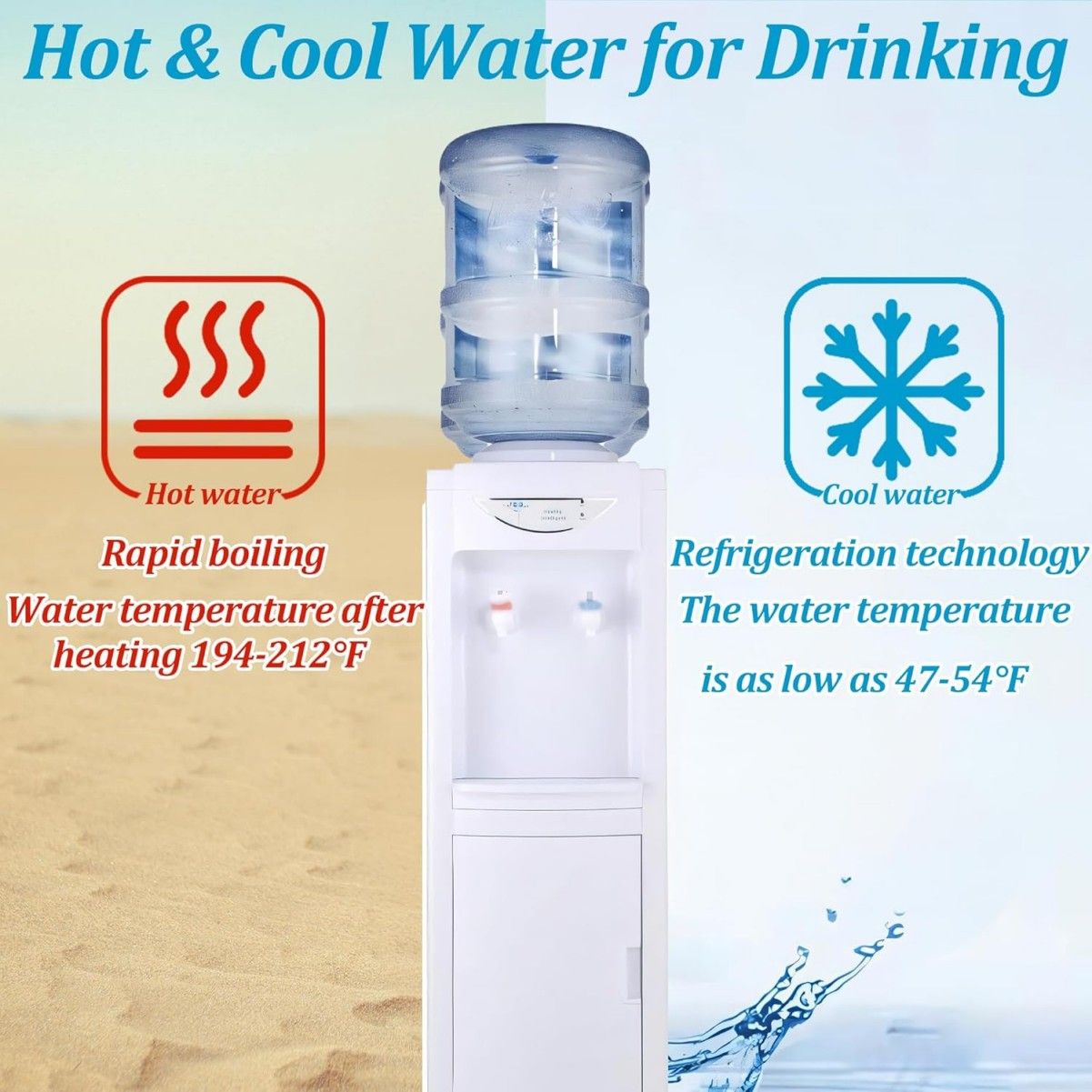 WSYW Plastic Child Safely Lock 5 gal Top Loading Water Cooler