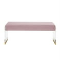 thumbnail image 4 of Abygail Bench Lilac/Gold Velvet 42.2L x 14.6W x 17.7H Upholstered Acrylic Base, 4 of 11