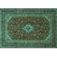 thumbnail image 1 of Ahgly Company Indoor Rectangle Medallion Turquoise Blue Traditional Area Rugs, 8' x 12', 1 of 4