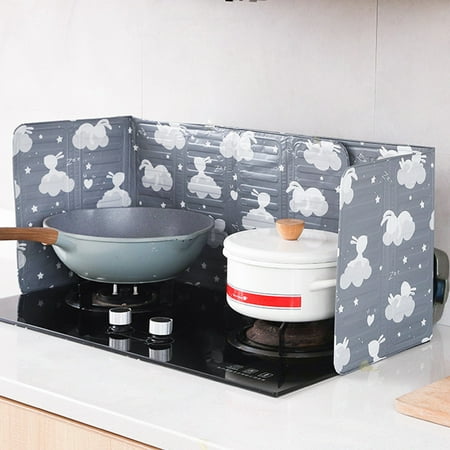 

Hexiuwan Baffle Plate Cartoons Animal Print Grease Proof Aluminum Foil Gas Stove Folding Foil Cover for Kitchen