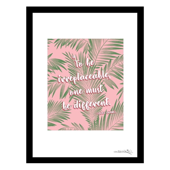 Fashion "To Be Irreplaceable...." Quote - Framed Print