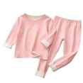 thumbnail image 2 of Miluxas Toddler Baby Boys Fall Outfits Long Sleeve Pull On Sweatshirt Elastic Waist Pants 2Pcs Solid Clothes Set Clearance Pink 18 Months, 2 of 4