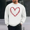 thumbnail image 2 of Maean Mens Valentine's Day Sweatshirt Crewneck Heart Printed Long Sleeve Casual Pullover Sweatshirts, 2 of 6
