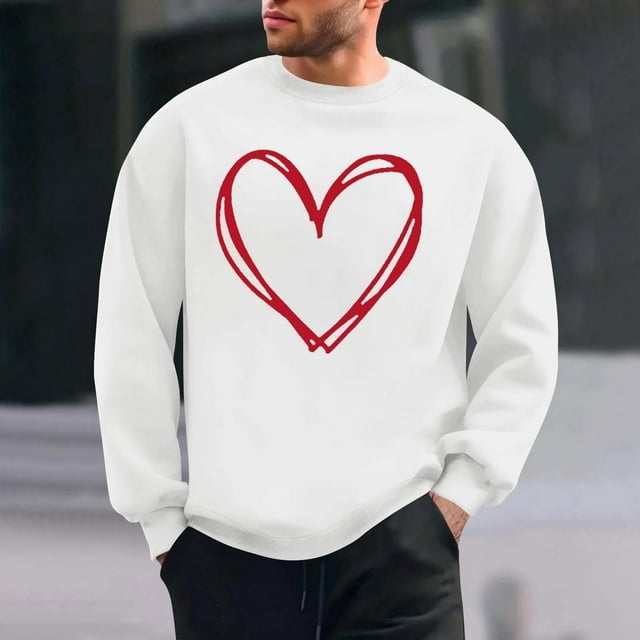 Ceisia Men Casual Fashion Print Round Neck Pullover Long Sleeve Sweatshirt Gift