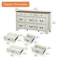 thumbnail image 2 of WAMPAT Modern 9-Drawer Farmhouse Dresser for Bedroom & Living Room - Rusic White Wood with Large Storage, Ideal as TV Stand or Organizer, 2 of 7