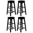 thumbnail image 1 of PJ Wood Classic Round Seat 29" Kitchen Counter Stools, Black (Set of 4), 1 of 6